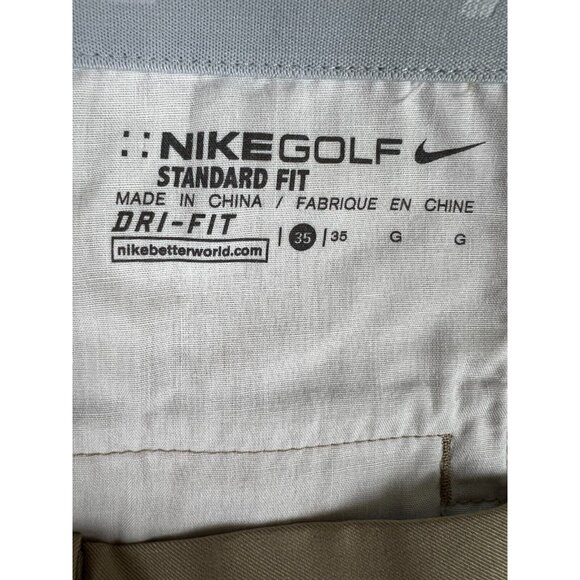Nike Golf Shorts Mens 35 Dri Fit Flat Front Tan Standard Fit Stretch Outdoor - Picture 3 of 10